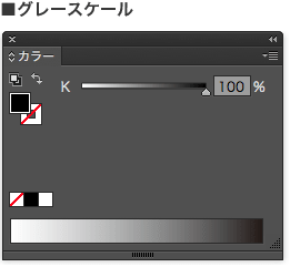 グレースケールとスミ版（CMYKのKのみ使用）